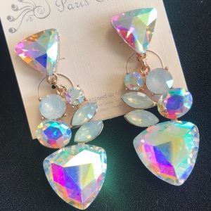 AB And Gold Earrings